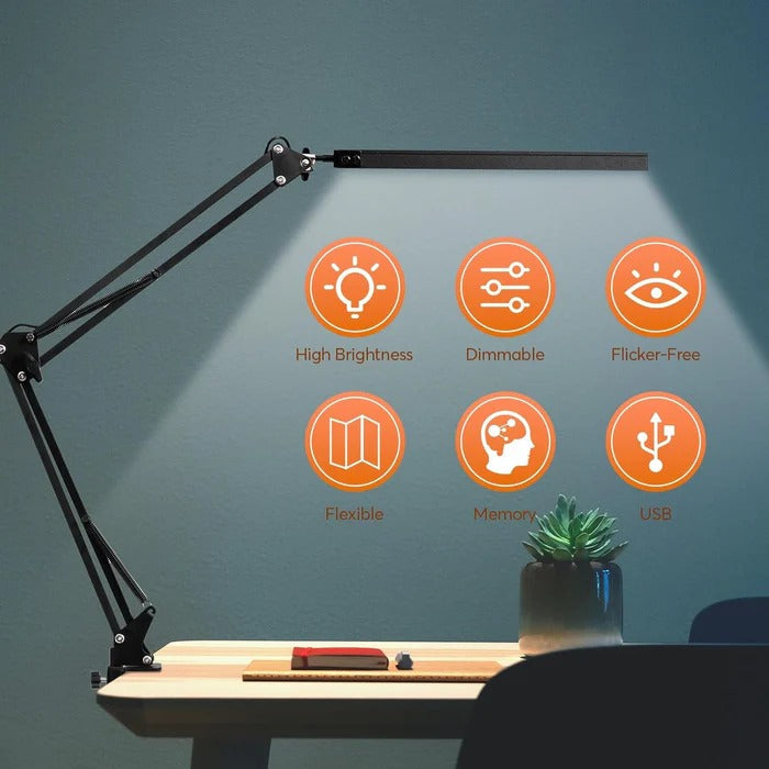 BrightBeam™ verstelbare LED bureaulamp met klem – afbeelding 5