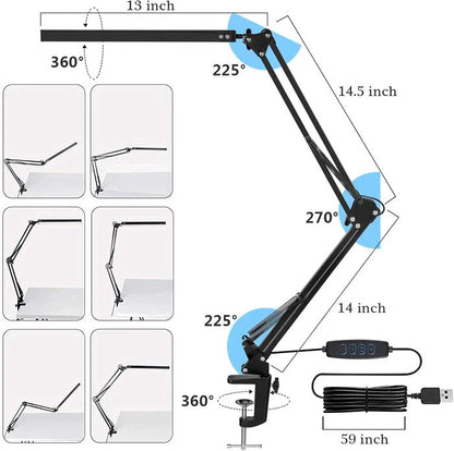 BrightBeam™ verstelbare LED bureaulamp met klem – afbeelding 9