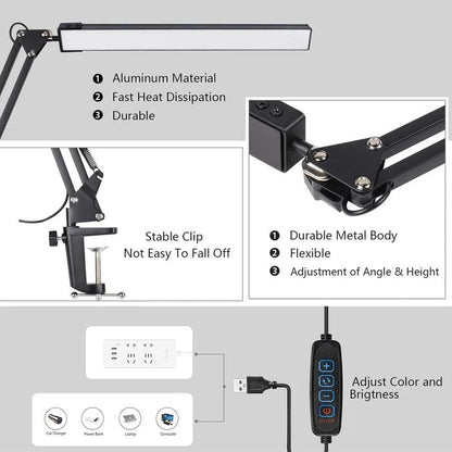 BrightBeam™ verstelbare LED bureaulamp met klem – afbeelding 10
