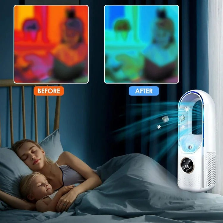 Stille draagbare aircooler zonder bladen met USB