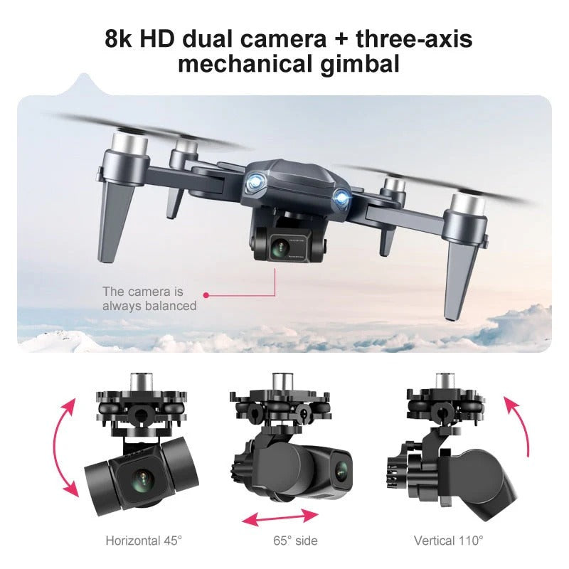 SkyVision™ 8K HD drone met dubbele camera en GPS – productafbeelding 2